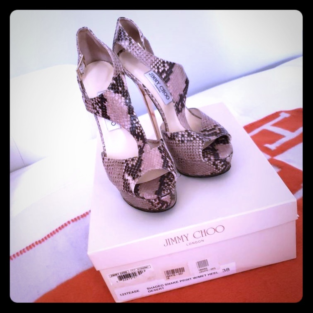 Jimmy choo shaded snake print heels size 38